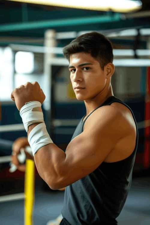 un joven mexicano en forma en un gimnasio